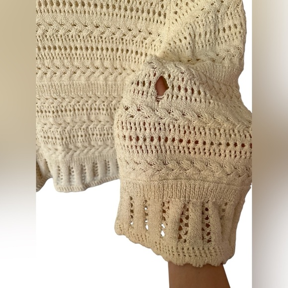 Madewell Scalloped-Trim Sweater Tee, Ivory Size - Picture 6 of 7